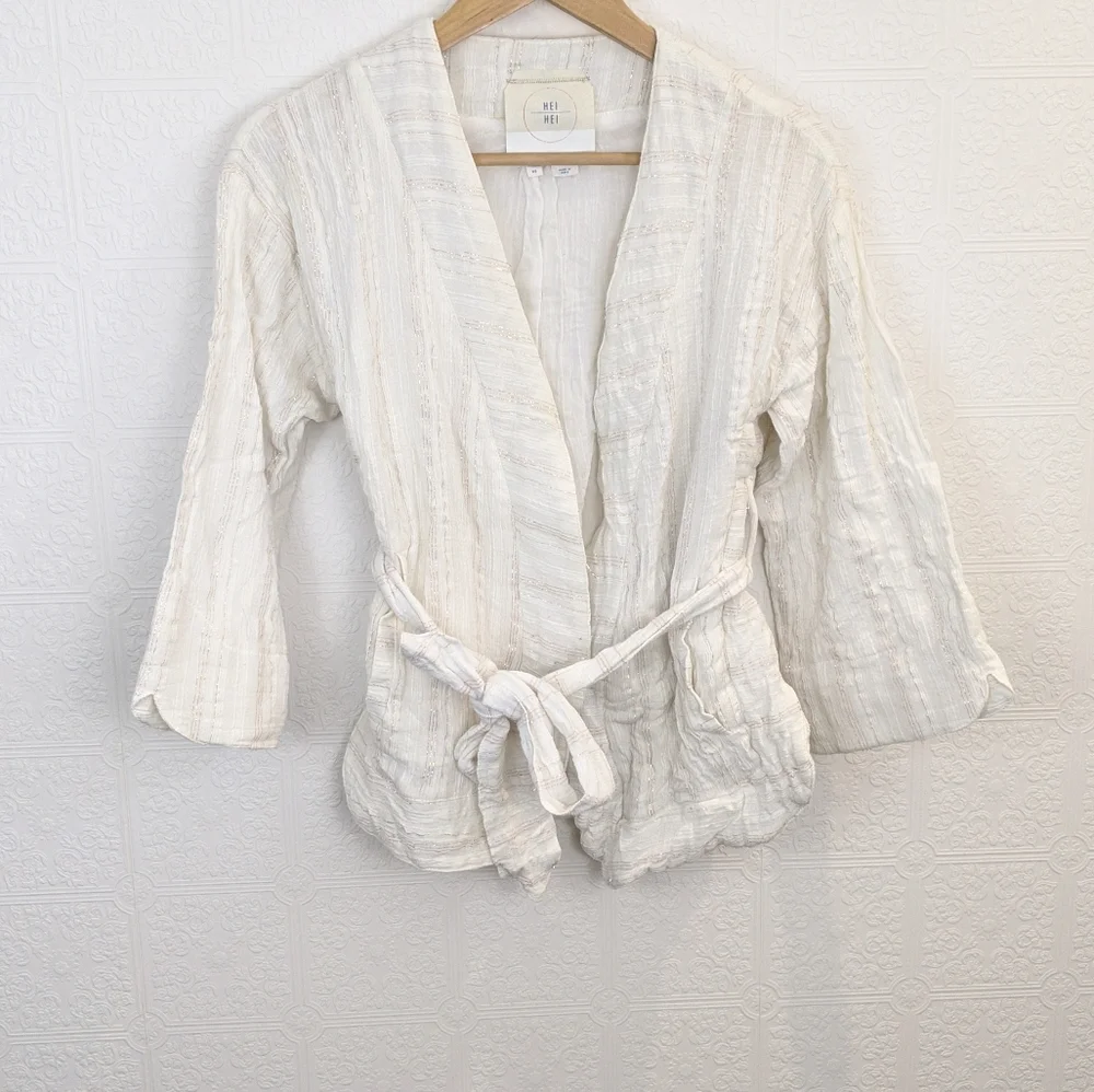 Anthropologie Cream Wrap Sweater - Picture 5 of 7